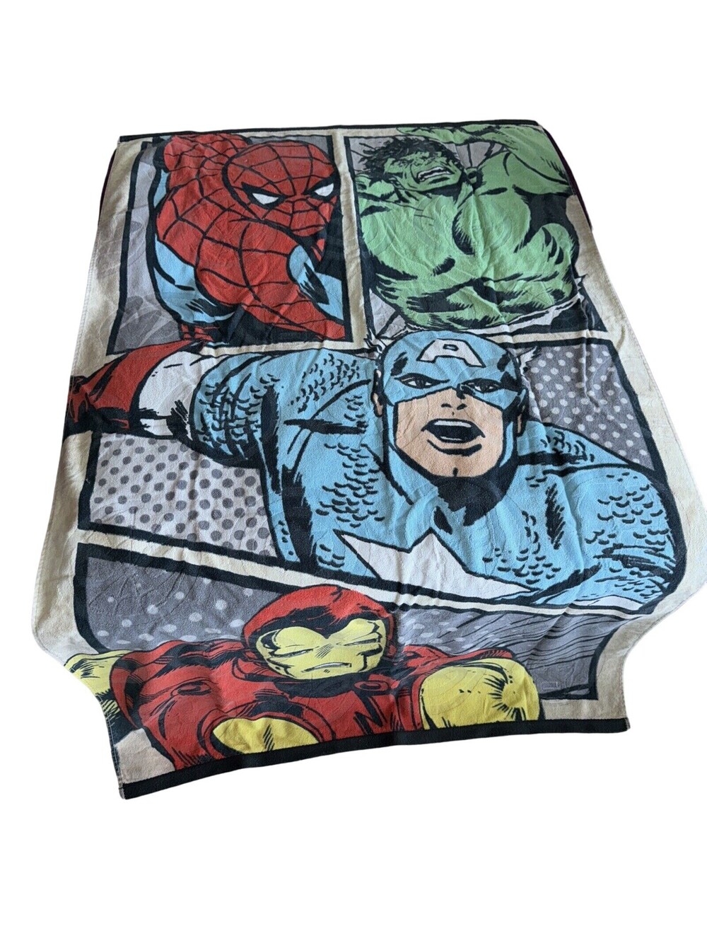 MARVEL The Avengers Beach Towel Spider Man Iron Man Captain America